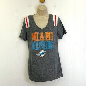 Team Apparel - Miami Dolphins Studded Bling Gray Short Sleeve T Shirt Size Large